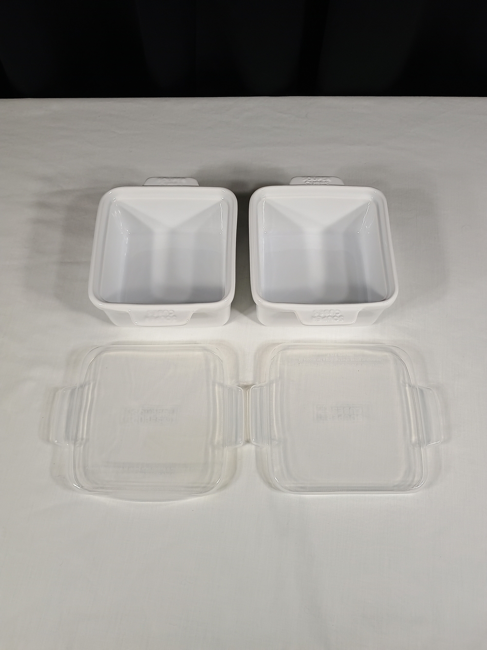 2 Souper Cubes Stoneware Baking Dishes 2 Cup Size, White